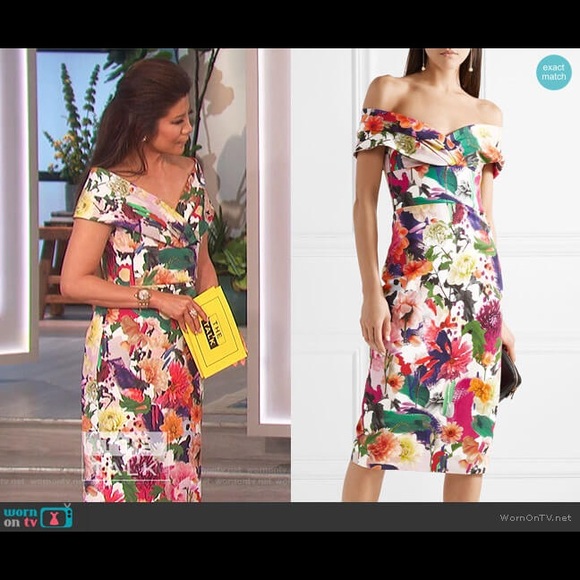 Cushnie et Ochs Alba Surrealist Floral Dress in 8 - Picture 9 of 16